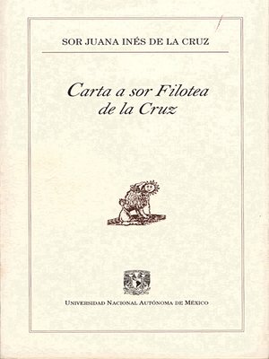 cover image of Carta a sor Filotea de la Cruz